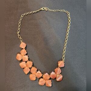 Vintage J Crew Necklace Gold Tone And Burgandy Color Necklace